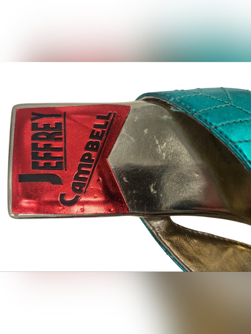 NEW Jeffrey Campbell Red Patent Slide Heels SZ 7 - Picture 11 of 12